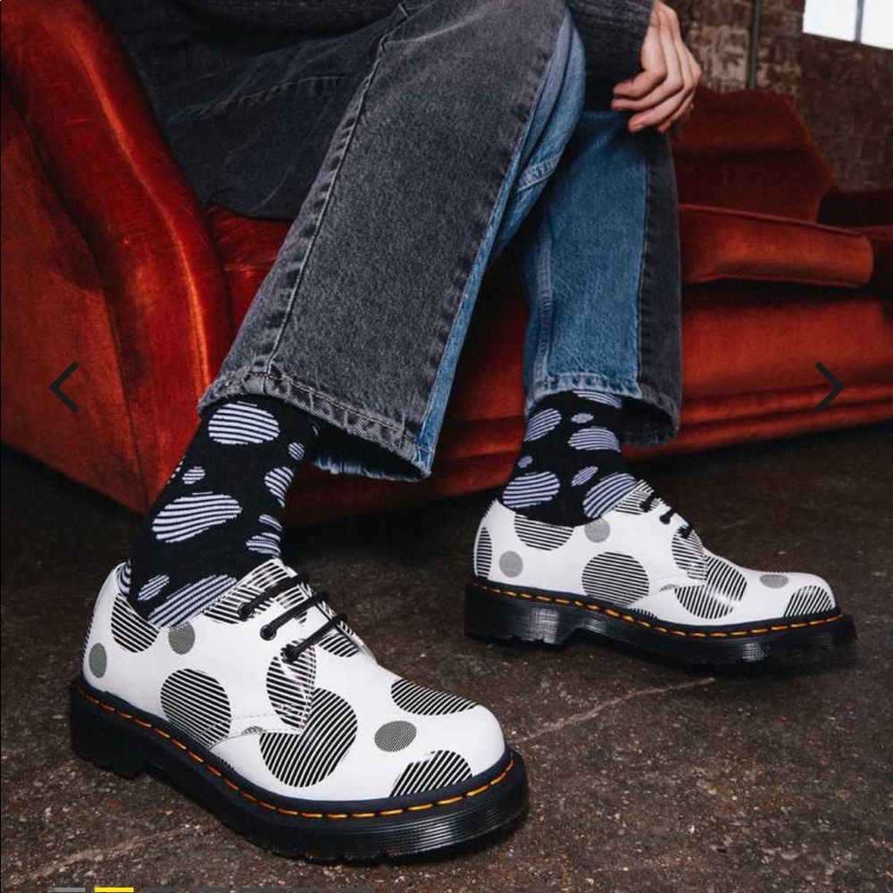Dr. Martens 1461 Polka Dot Smooth Leather Oxford Shoes size 10